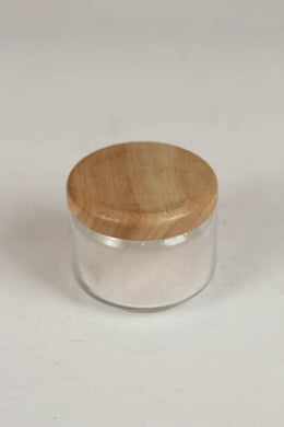 mini glass jar with wooden lid. - GS Productions