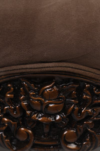 Dull green, brown & gold quilted sofa chair 2'x 3'ft - GS Productions
