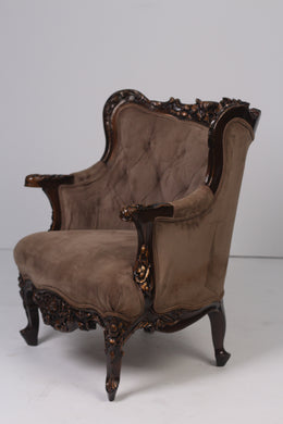 Dull green, brown & gold quilted sofa chair 2'x 3'ft - GS Productions