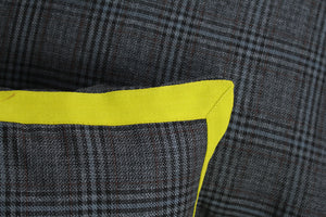 Set of 2 Soft Cushions in Grey & Black with Neon Tape Details - GS Productions
