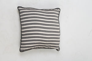 Set of 3 Soft Cushions in Grey & White Stripes with Dori Details - GS Productions
