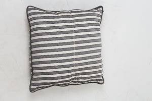 Set of 3 Soft Cushions in Grey & White Stripes with Dori Details - GS Productions