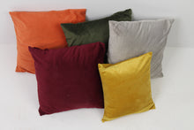 Load image into Gallery viewer, Set of 5 Soft Cushions in Yellow,Purple,Green,Grey &amp; Orange with Finishing Details - GS Productions
