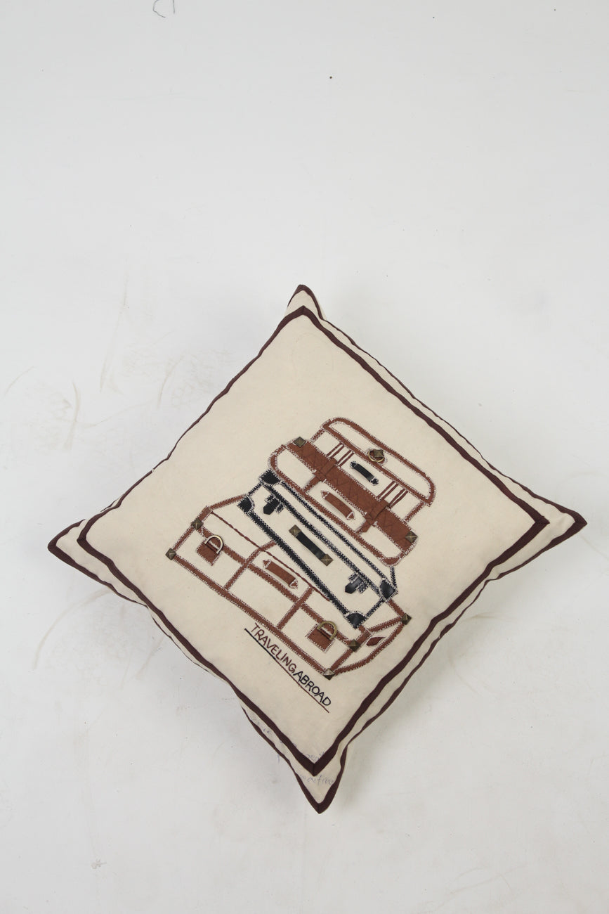 Off-White Soft Cushion Applique Embroidery with Tape Details - GS Productions