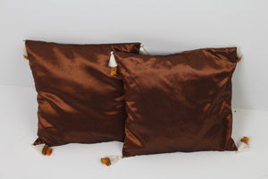 Set of 2 Satin Silk Soft Cushion Teasels Details - GS Productions