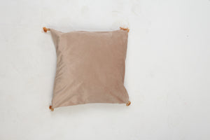 Set of 3 Soft Cushions in Brown & Peach with Teasels Details - GS Productions