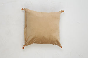 Set of 3 Soft Cushions in Brown & Peach with Teasels Details - GS Productions