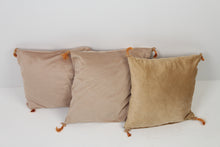 Load image into Gallery viewer, Set of 3 Soft Cushions in Brown &amp; Peach with Teasels Details - GS Productions
