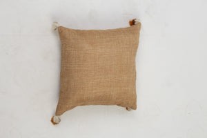 Brown Jute Soft Cushion with Teasels Details - GS Productions