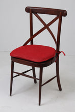 Load image into Gallery viewer, Brown &amp; Red Cross Back Wooden Cafe/Dining Chairs with Cushions 1.5&#39; x 3&#39;ft - GS Productions

