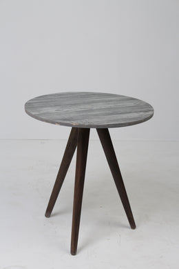 Grey & Brown Round Wooden Cafe/Side Table 2' x 2'ft - GS Productions
