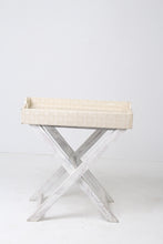 Load image into Gallery viewer, Weathered White &amp; Off-white Wooden Table with Leather Table Top 1.5&#39; x 2.5&#39;ft - GS Productions
