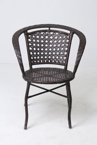 Dark Brown Plastic Cane Rattan Outdoor Chair 2' x 2.5'ft - GS Productions