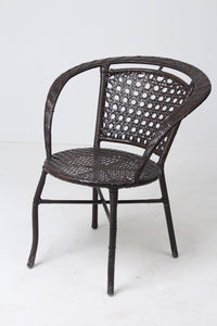 Dark Brown Plastic Cane Rattan Outdoor Chair 2' x 2.5'ft - GS Productions