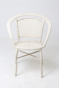 White Plastic Cane Rattan Outdoor Chair 2' x 2.5'ft - GS Productions