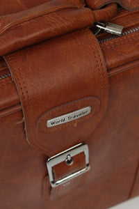 Set of 5 Brown Leather Vintage Travel Bags - GS Productions