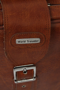Set of 5 Brown Leather Vintage Travel Bags - GS Productions