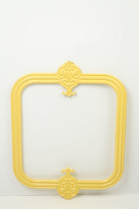 Set of 2 Yellow Wooden Carved Frames 2.5' x 3'ft - GS Productions