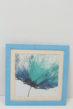 Load image into Gallery viewer, Blue &amp; White Abstract Modern Art Print (Painting) with Blue Wooden Frame - GS Productions
