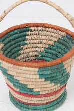 Load image into Gallery viewer, Green, Beige &amp; Orange Artisan Barn Basket 7&quot; x 6&quot; - GS Productions
