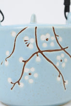 Load image into Gallery viewer, Light Blue, White &amp; Brown Ceramic Chinese Green Tea Set (1 kettle, 4 cups ) - GS Productions
