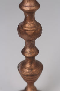 Copper gold wooden candle stand 12" - GS Productions