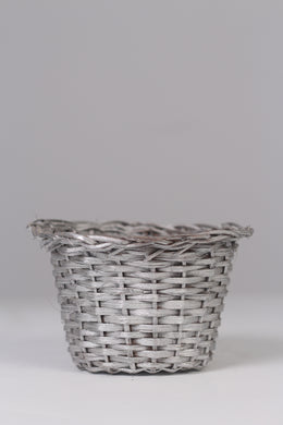 Silver cane basket / planter 06