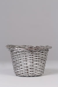 Silver cane basket / planter 06"x 04" - GS Productions