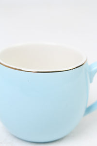 Set of 2 Light Blue & White fine Bone China Tea cups with Gold Lining 5" x 3" - GS Productions