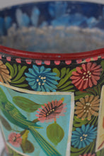 Load image into Gallery viewer, Pink , blue , black &amp; Green/ multi coloured truck art bucket/planter 10&quot;x 10&quot; - GS Productions
