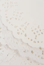 Load image into Gallery viewer, White Round Laser cut Lace Paper Napkin 10&quot; x 10&quot; - GS Productions
