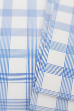 Load image into Gallery viewer, White &amp; Blue Printed Tissue Paper Napkin Set with Check Pattern 6.5&quot; x 6.5&quot; - GS Productions
