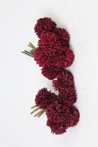 Set of 3 Maroon & Red Imported Artificial Flower Bunches 7" x 10" - GS Productions