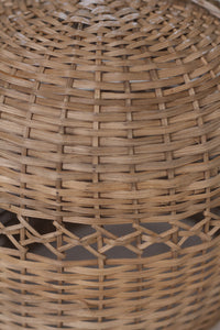 Set of 2 Brown/beige cane hanging lamp 10" - GS Productions