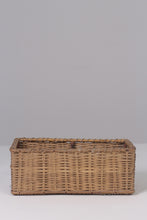 Load image into Gallery viewer, Brown rectangle cane basket 13&quot; x 06&quot; - GS Productions
