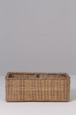 Brown rectangle cane basket 13