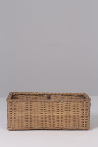 Brown rectangle cane basket 13" x 06" - GS Productions