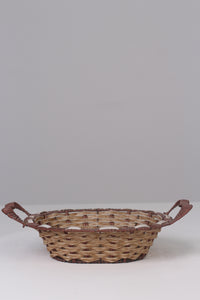 Brown straw basket with handles 11"x 05" - GS Productions