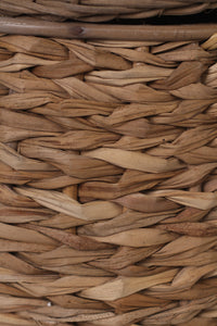 Brown straw wicker basket with lid 10"x 14" - GS Productions