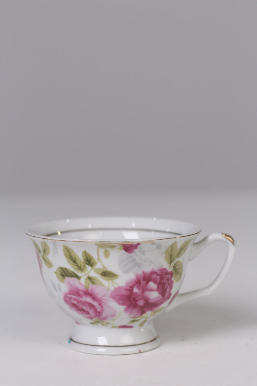 White & Pink bone floral china tea cup 03