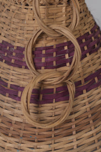 Brown cane hanging lamp shade 14"x 09" - GS Productions