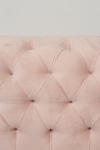 Light Pink Velvet 2 Seater Chesterfield Sofa 2.5' x 5.5'ft - GS Productions