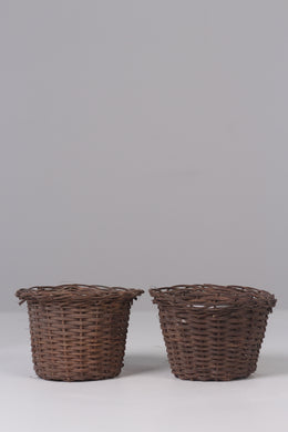 Set of 2 Brown cane baskets / planter 06