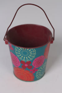 Orange ,pink & Blue /multi coloured decorative bucket for kids 09"x 07" - GS Productions