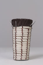 Load image into Gallery viewer, White , brown &amp; copper weaved basket 06&quot; - GS Productions
