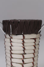 Load image into Gallery viewer, White , brown &amp; copper weaved basket 06&quot; - GS Productions
