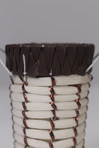 White , brown & copper weaved basket 06" - GS Productions