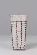 Load image into Gallery viewer, White &amp; copper weaved basket  06&quot; - GS Productions
