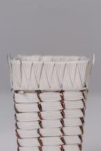 Load image into Gallery viewer, White &amp; copper weaved basket  06&quot; - GS Productions
