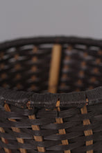 Load image into Gallery viewer, Black &amp; brown rattan plastic weaved basket/planter 10&quot;x 10&quot; - GS Productions
